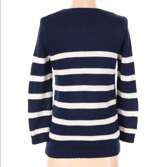 Ann Taylor LOFT small blue & white striped sweater - Picture 3 of 5